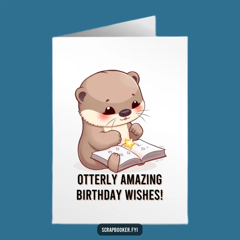 Funny Free Printable Birthday Card: Otter Crafting Joy, Perfect DIY Downloadable Gift!