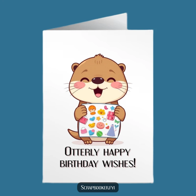 Free Printable Otter Birthday Card - Joyful Downloadable DIY Gift for Otter Lovers