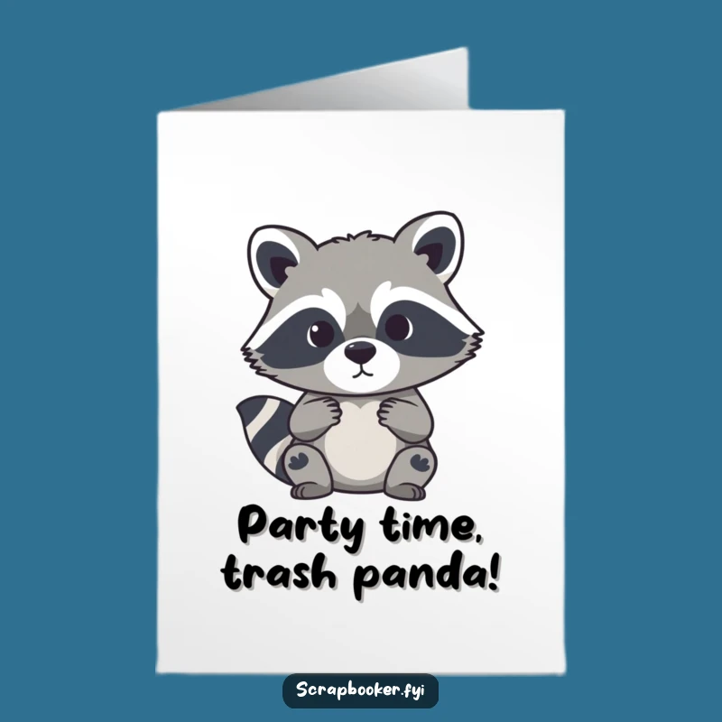 Free Printable Funny Birthday Card: Raccoon Silhouette Cutter DIY Surprise Gift