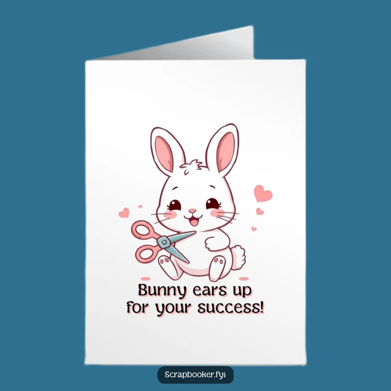 Free Printable Bunny Congratulation Card: Funny Cut-Up & DIY Gift For Success