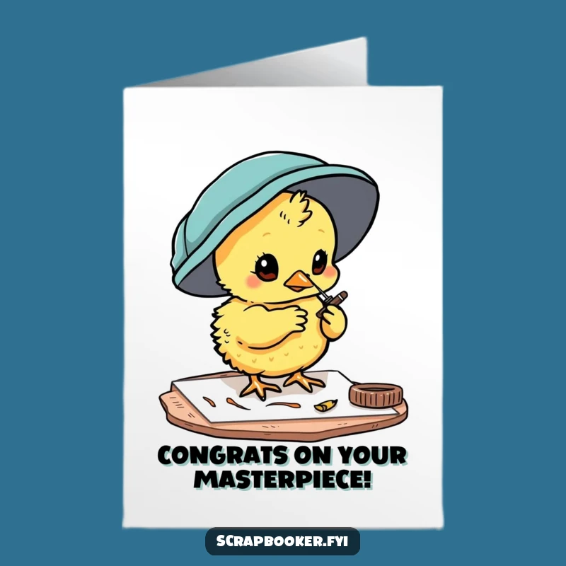 Free Printable Chick Artist Congratulations Card - Creative Downloadable Gift