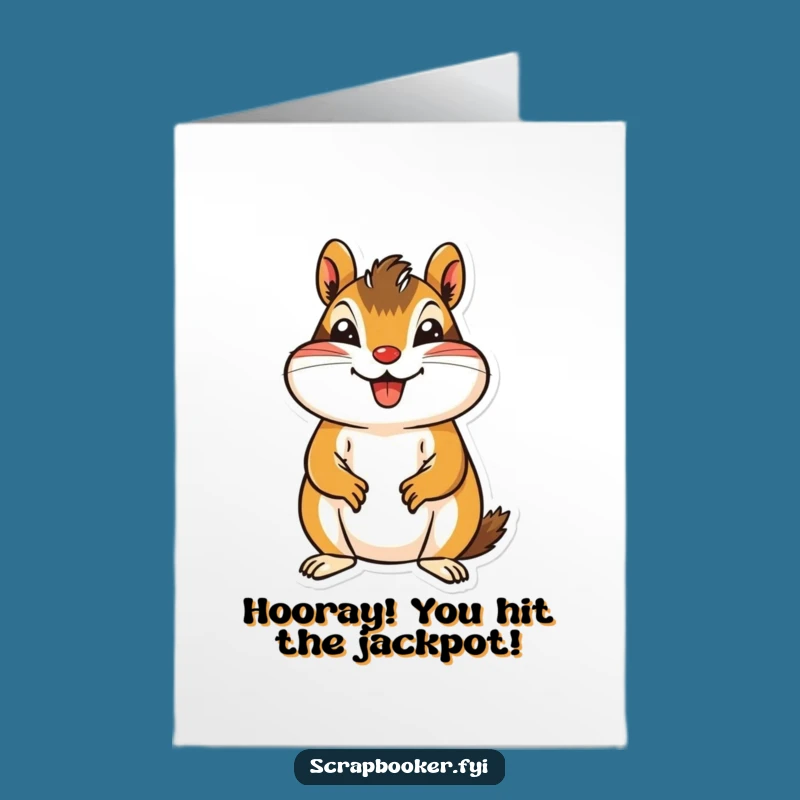 Free Printable Congrats Card: Chipmunk Cutting Shapes, Funny Downloadable Gift