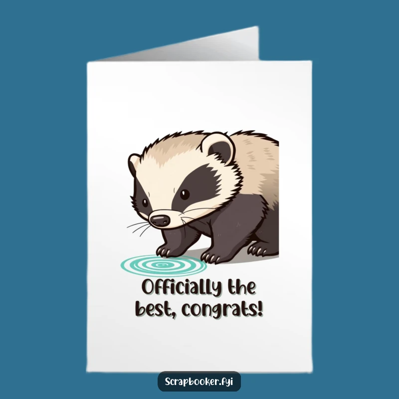 Free Printable Congrats Card: Determined Badger's Official Stamp of Success