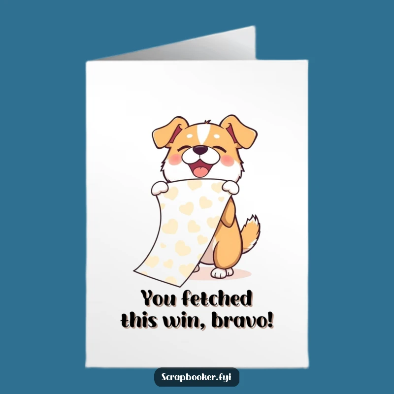 Free Printable Congrats Card: Dog's Flourish, DIY Downloadable
