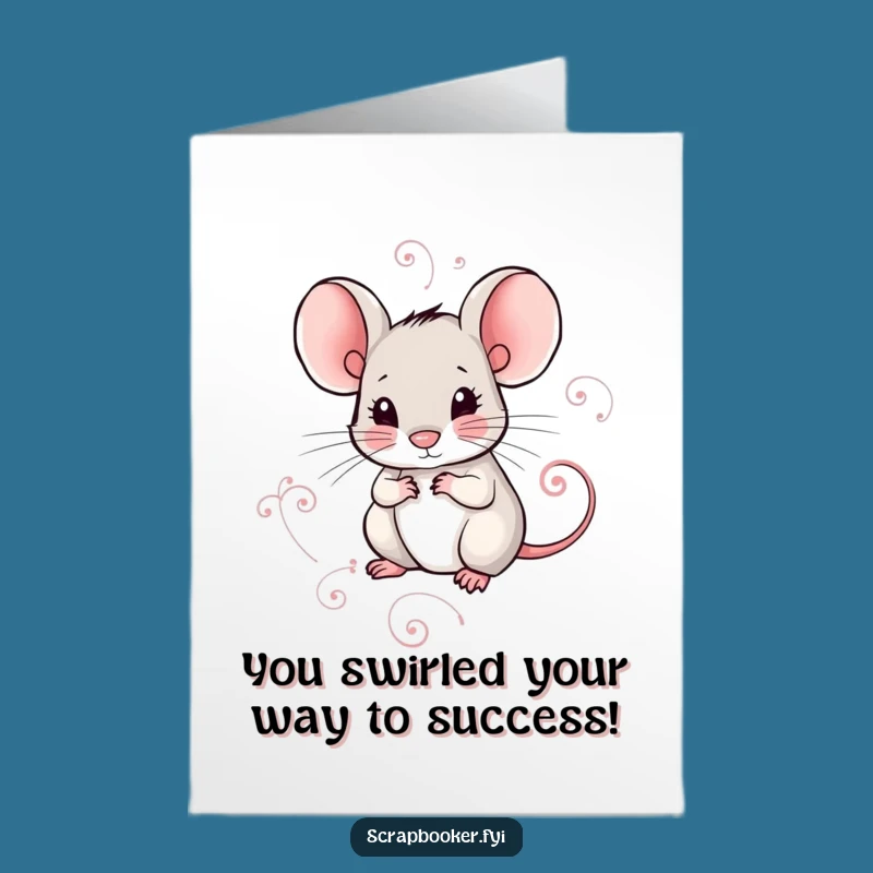 Free Printable Congrats Card: Elegant Mouse Swirl Design for Your Next Big Achievement