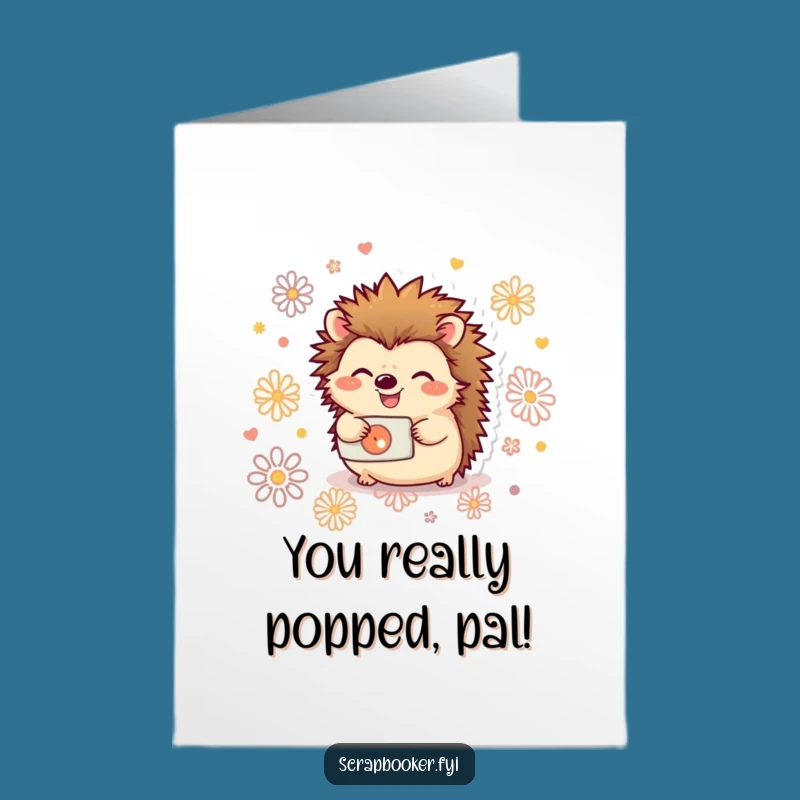 Free Printable Congrats Card: Hedgehog Punch Art for Your Amazing Achievement