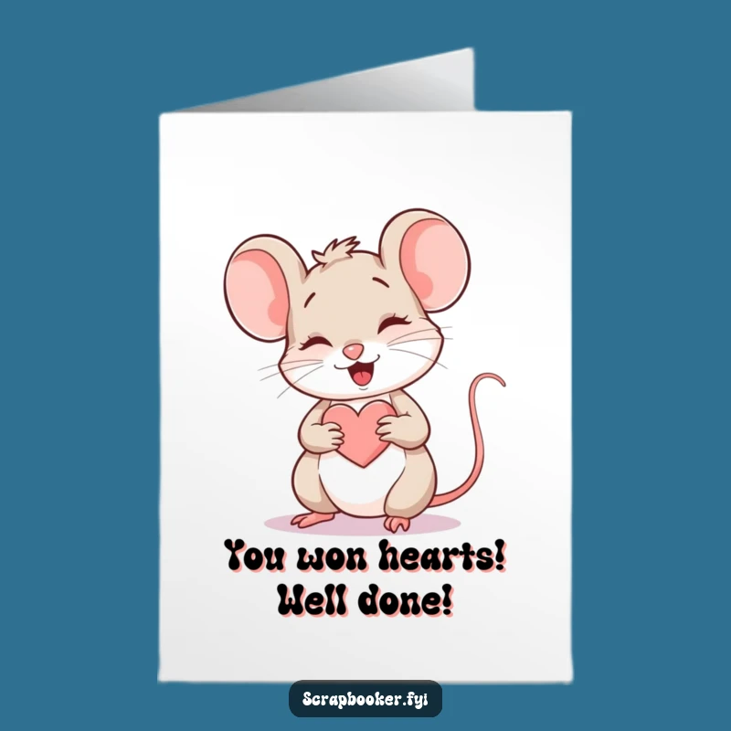 Free Printable Congrats Card: Mouse Hearts for Your Big Wins!