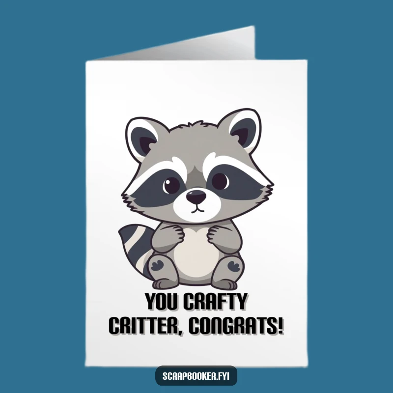Free Printable Congrats Card: Raccoon Silhouette Artist for Your Big Win