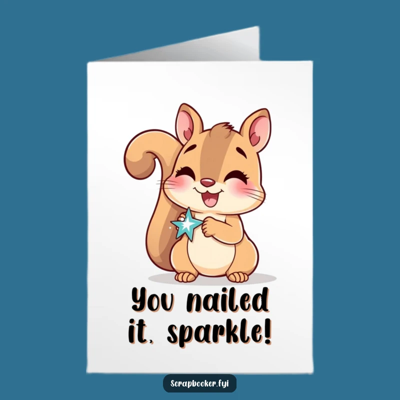 Free Printable Congrats Card: Sparkly Squirrel - Fun Downloadable Gift