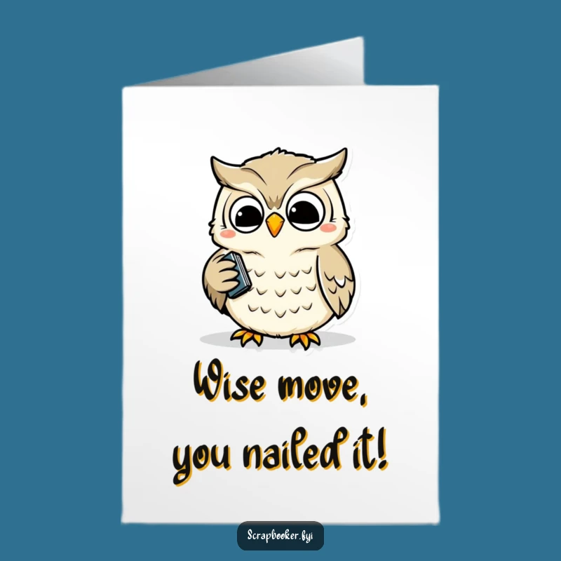Free Printable Congrats Card: Wise Owl's Precise Punching, DIY