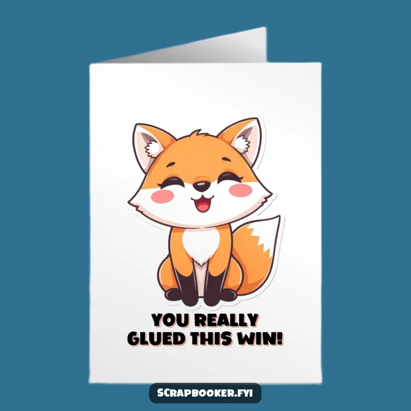 Free Printable Funny Fox Congrats Card: Crafty Success Downloadable Gift