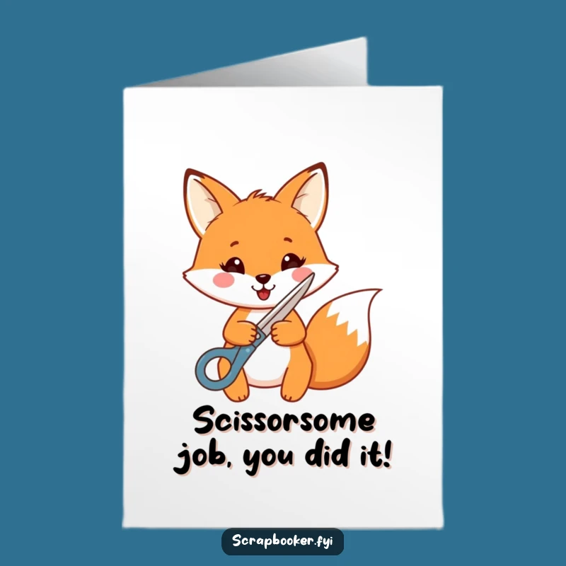 Free Printable Fox Congratulations Card: Funny Crafty Design for Joyful Achievements