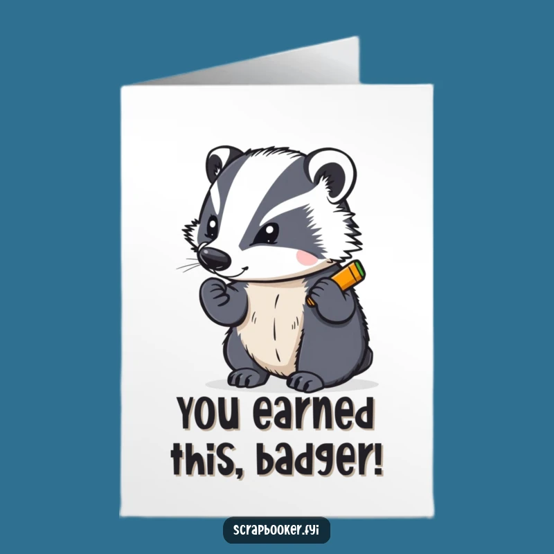 Free Printable Congrats Card: Badger's Bold Statement - Downloadable Achievement