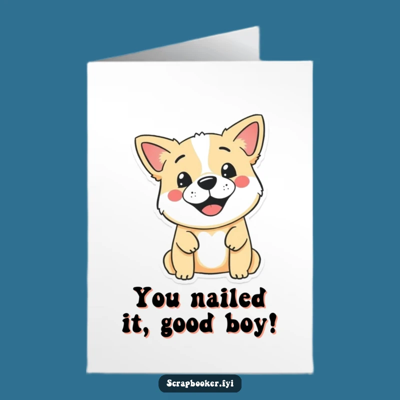 Free Printable Congratulations Card: Dog's Stamp of Success, Awesome DIY Downloadable Gift!