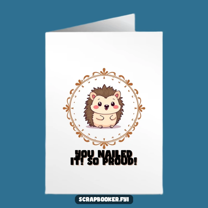 Free Printable Hedgehog Border Congratulations Card - Fun Downloadable Gift