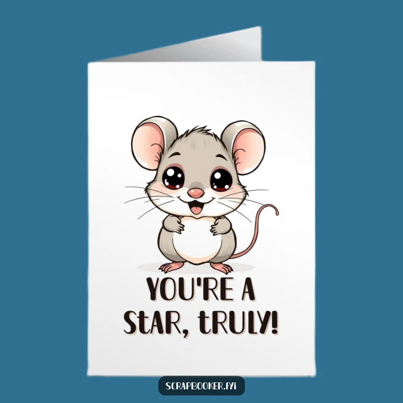 Free Printable Congrats Card: Googly-Eyed Mouse, Funny Downloadable Gift!