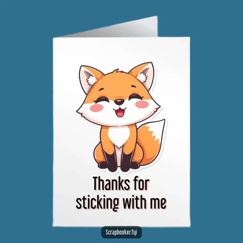 Free Printable Funny Fox Thank You Card: Crafty Thanks Downloadable Gift