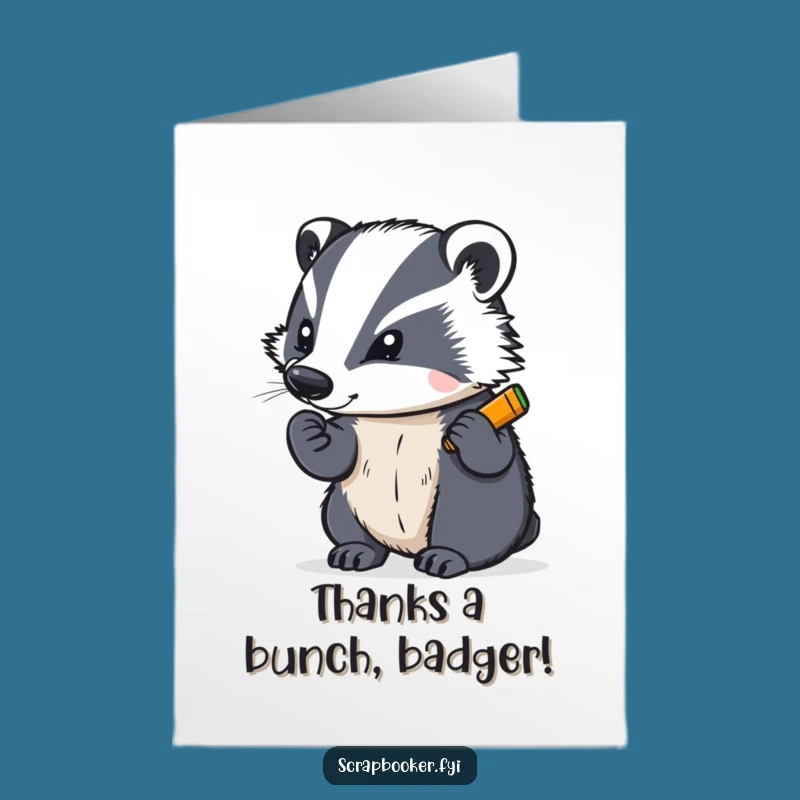 Free Printable Thank You Card: Badger's Crayon Gratitude - Downloadable Thanks