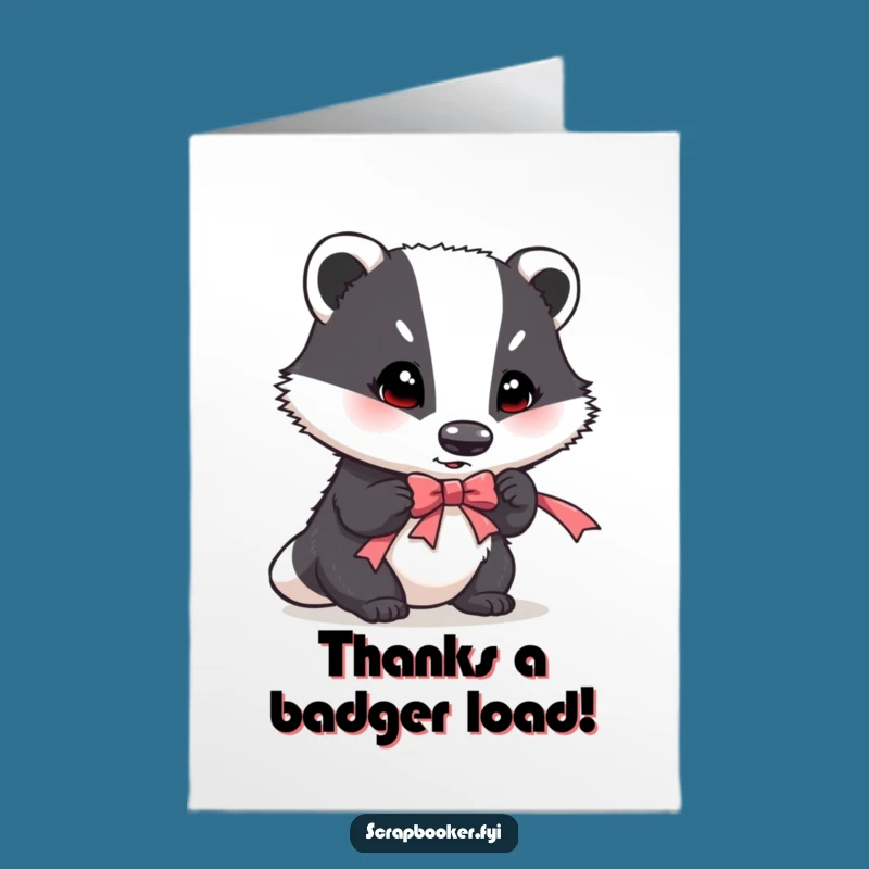 Free Printable Thank You Card: Badger's Funny DIY Gift of Gratitude