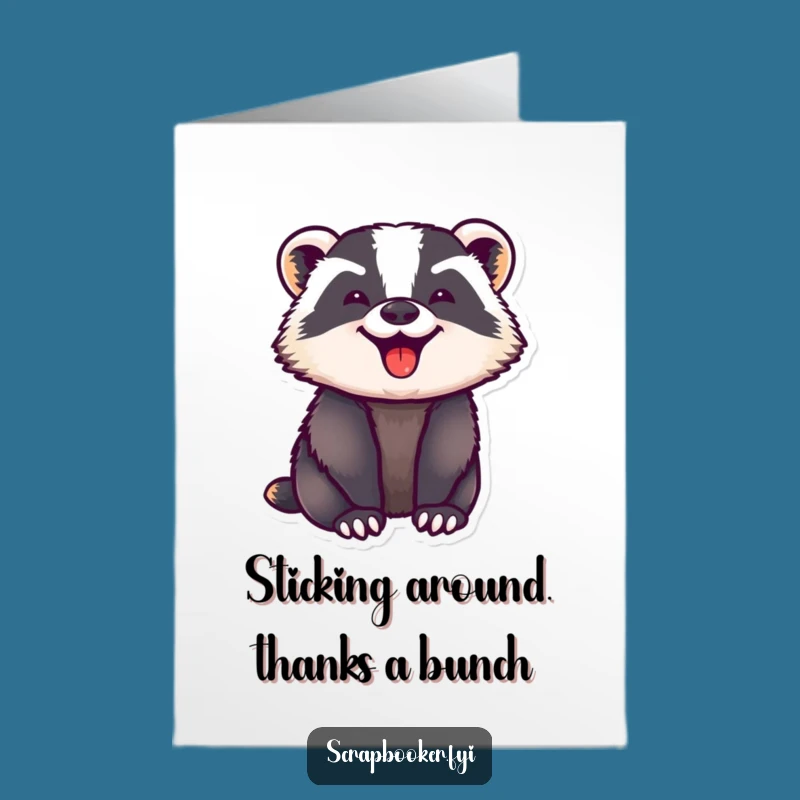 Free Printable Thank You Card: Dedicated Badger Sticker Design to Show Your Thanks