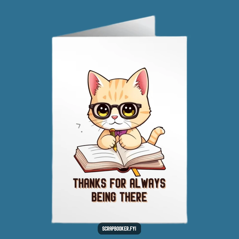 Free Printable Thank You Card: Funny Cat Bookmark Design to Show Your Appreciation