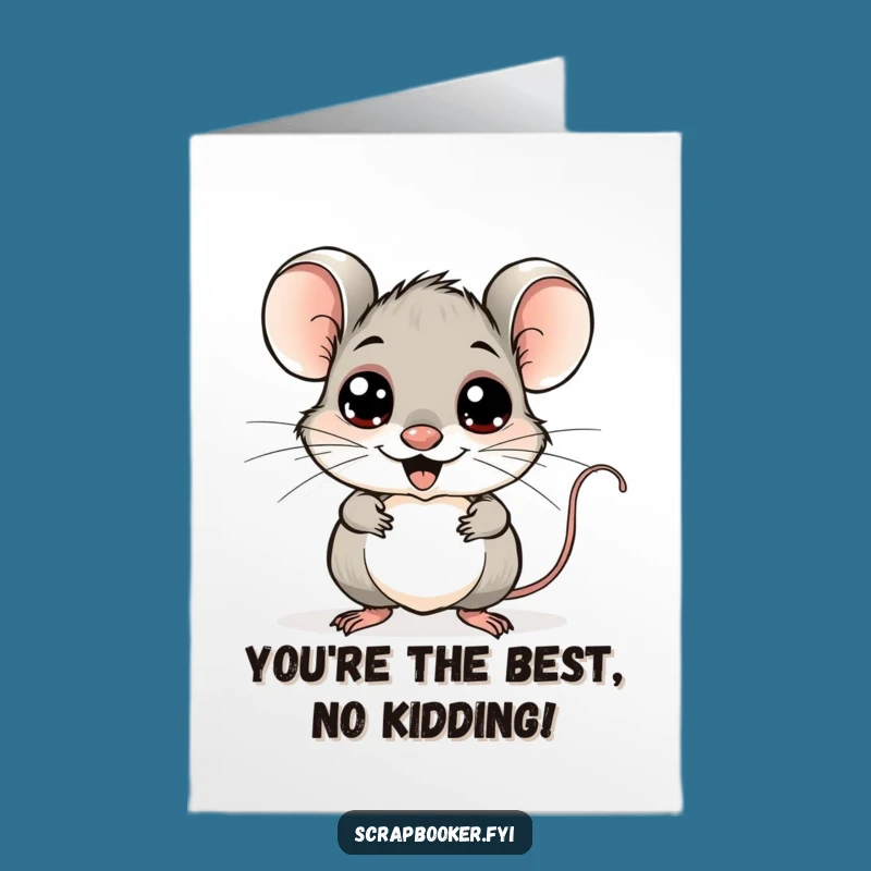 Free Printable Thank You Card: Googly-Eyed Mouse, Funny Downloadable Gift!