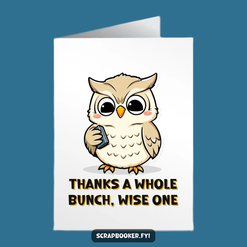 Free Printable Thank You Card: Wise Owl's Precise Gratitude, DIY