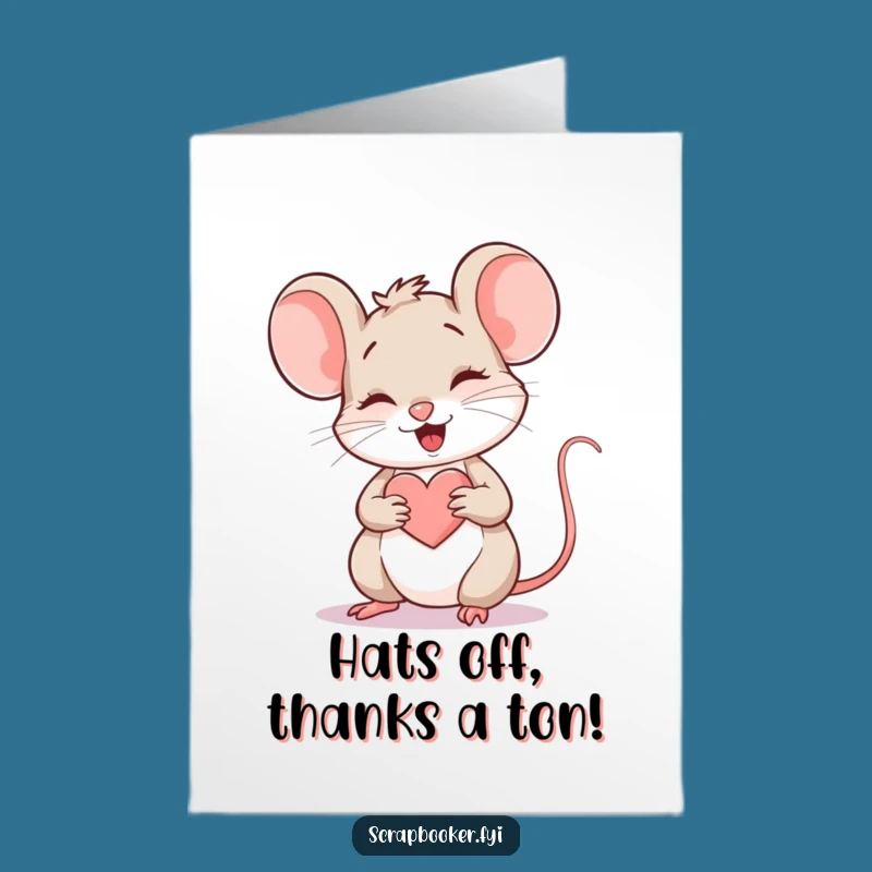 Funny Free Printable Thank You Card: Mouse Sends Heartfelt Thanks!