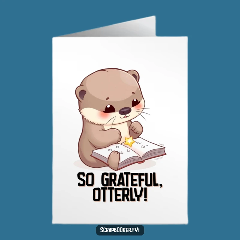 Witty Free Printable Thank You Card: Otter's Crafty Gratitude, Thoughtful DIY Downloadable Gift!