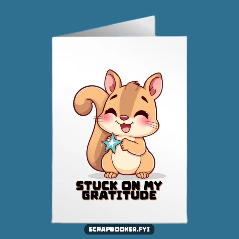 Free Printable Thank You Card: Sparkly Squirrel - Fun Downloadable Gift