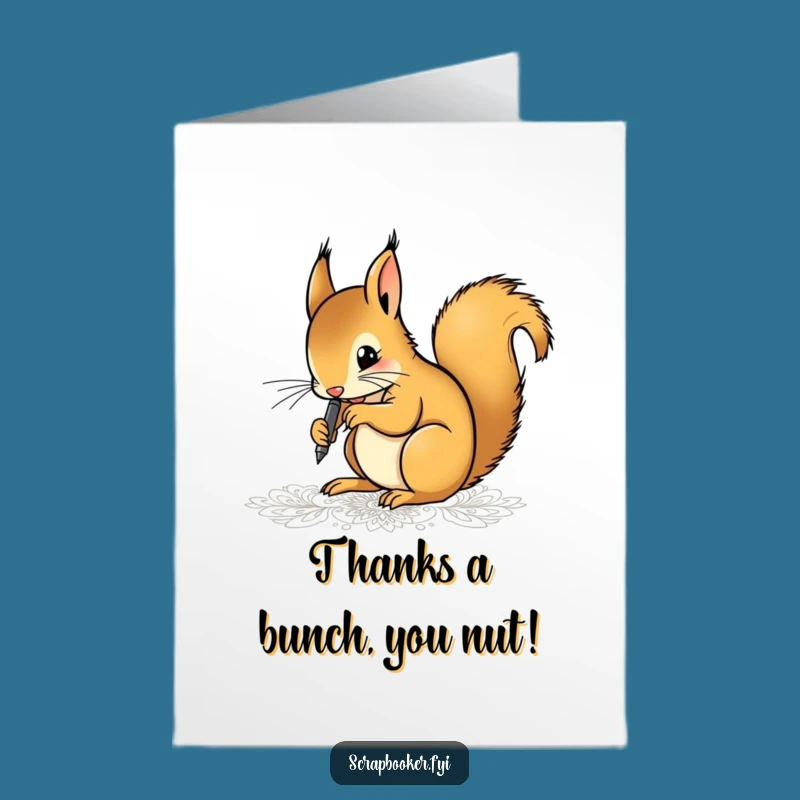Free Printable Thank You Card: Squirrel's Artistic Gratitude, DIY