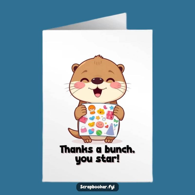 Free Printable Otter Thank You Card - Cute Downloadable DIY Gift of Gratitude