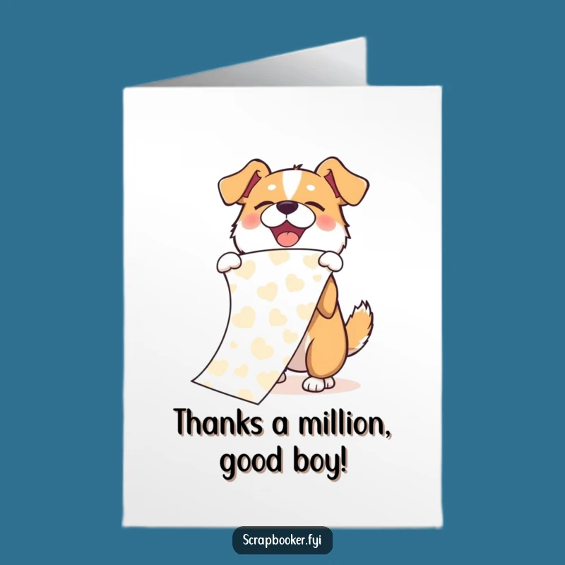 Free Printable Thank You Card: Dog's Joyful Surprise, DIY