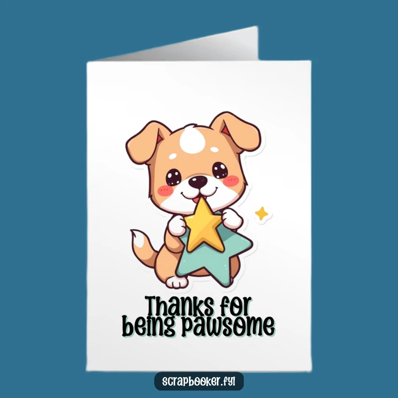 Free Printable Funny Dog Thank You Card - Star Sticker Gratitude Gift