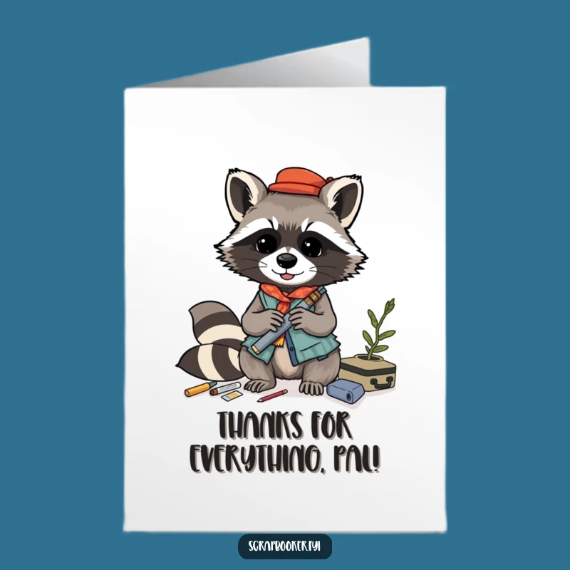 Free Printable Thank You Card: Raccoon Collage, Funny Downloadable Gift!