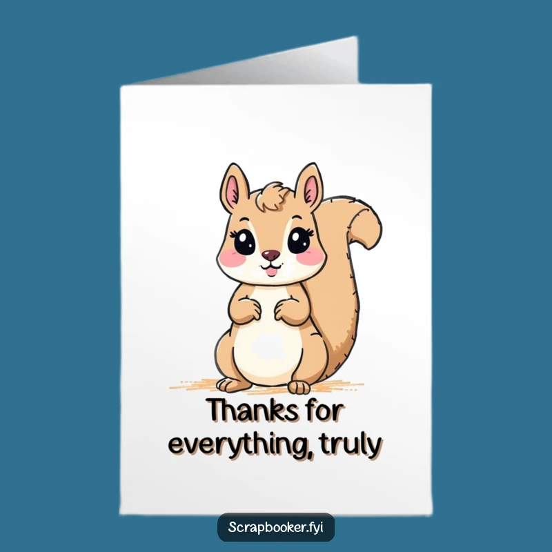 Free Printable Thank You Card: Amusing Squirrel Crayon Art, Perfect DIY Humorous Downloadable Gift