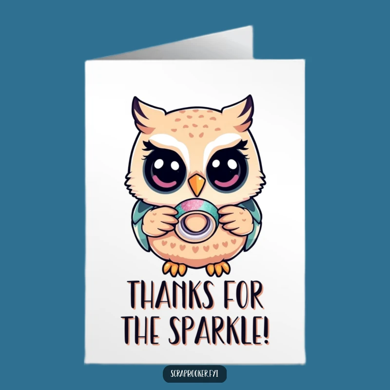 Funny Free Printable Thank You Card: Owl Shares Gratitude with Glitter Tape!