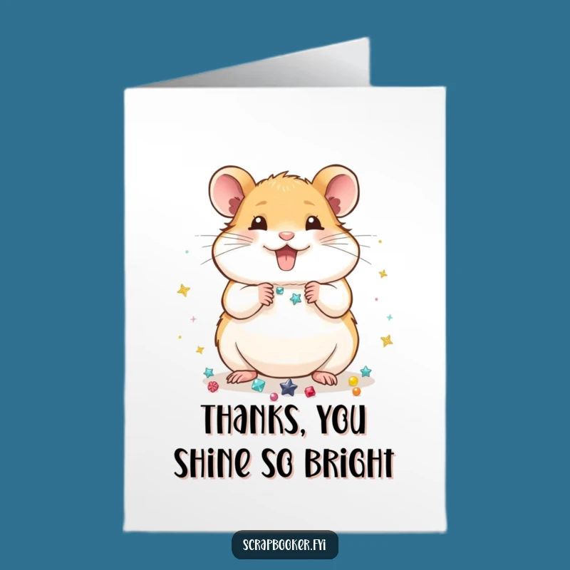 Free Printable Thank You Card: Charming Hamster Decor, Perfect DIY Humorous Downloadable Gift