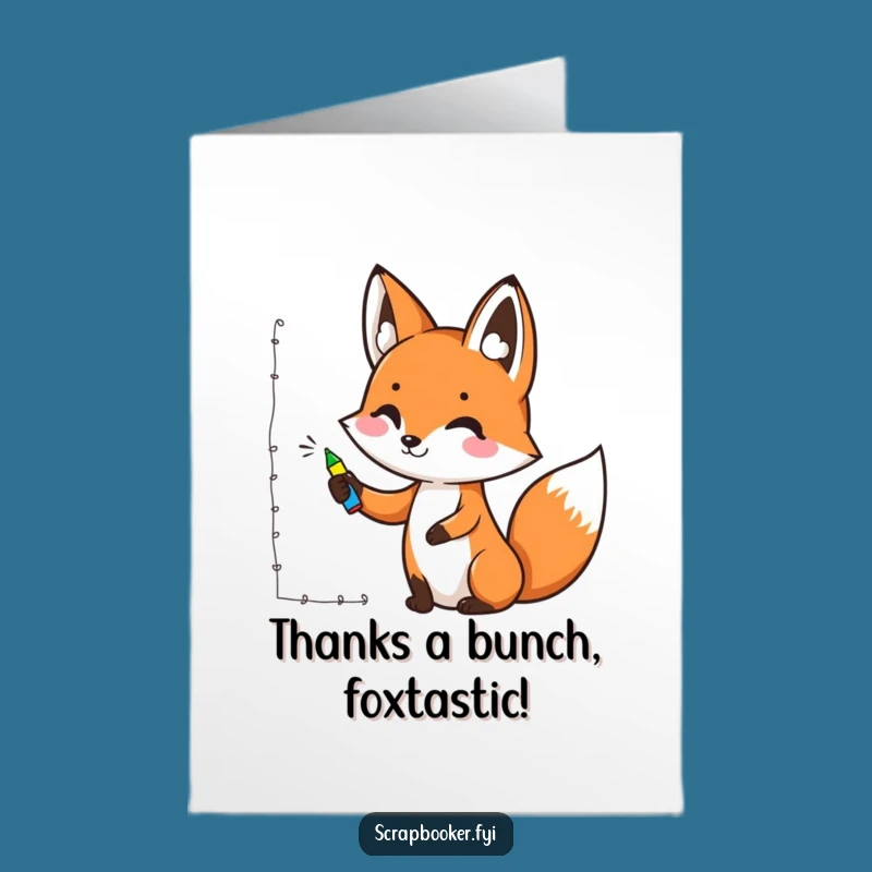 Witty Free Printable Thank You Card: Fox's Artistic Gratitude, Thoughtful DIY Downloadable Gift!