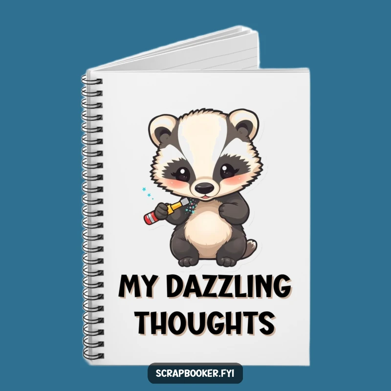 Funny Badger Glitter Artist Notebook: Journal Your Ideas with a Sparkly Woodland Companion