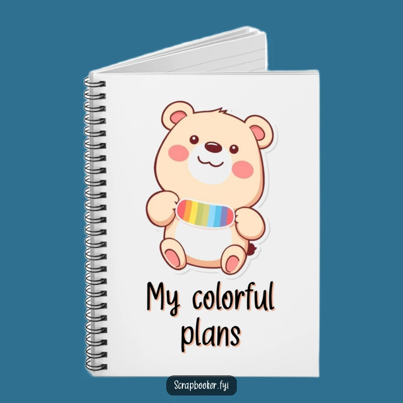 Funny Happy Bear Sticker Notebook - Journal Your Creative Delights