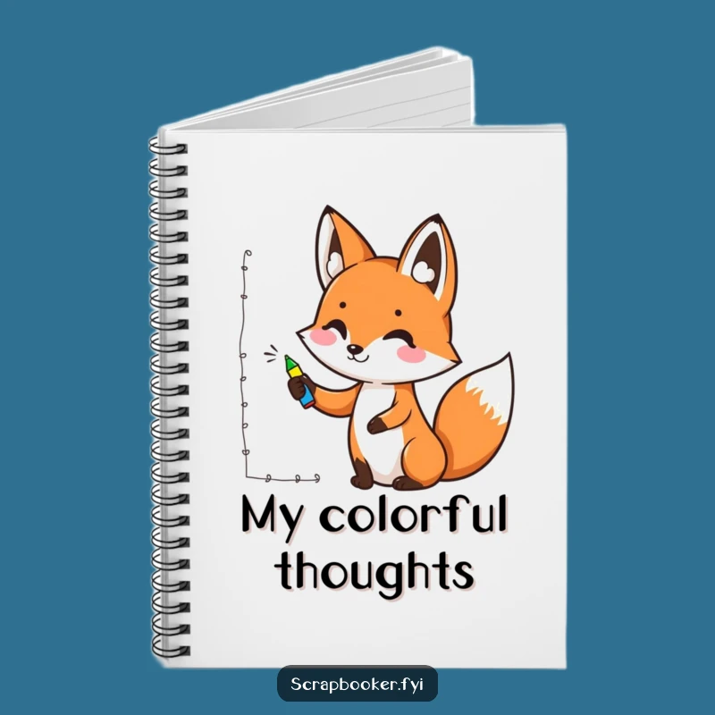 Funny Fox Art Notebook: Cheerful Fox Journal, Blank Pages for Ideas, Perfect Funny Gift