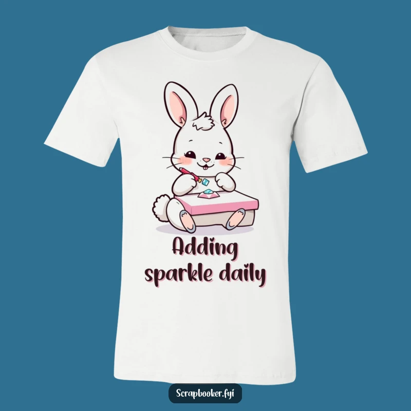 Funny Bunny Crafting T-Shirt: Playful Gem Gluing Bunny, Hilarious Hobby Tee