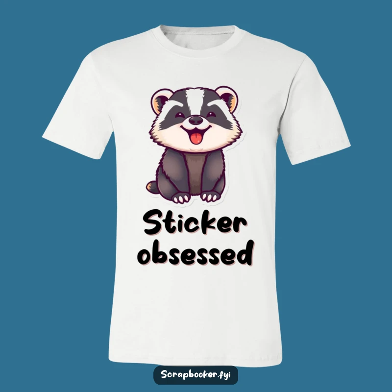 Funny Badger Sticker T-Shirt: Wear Your Focused Joy with Pride