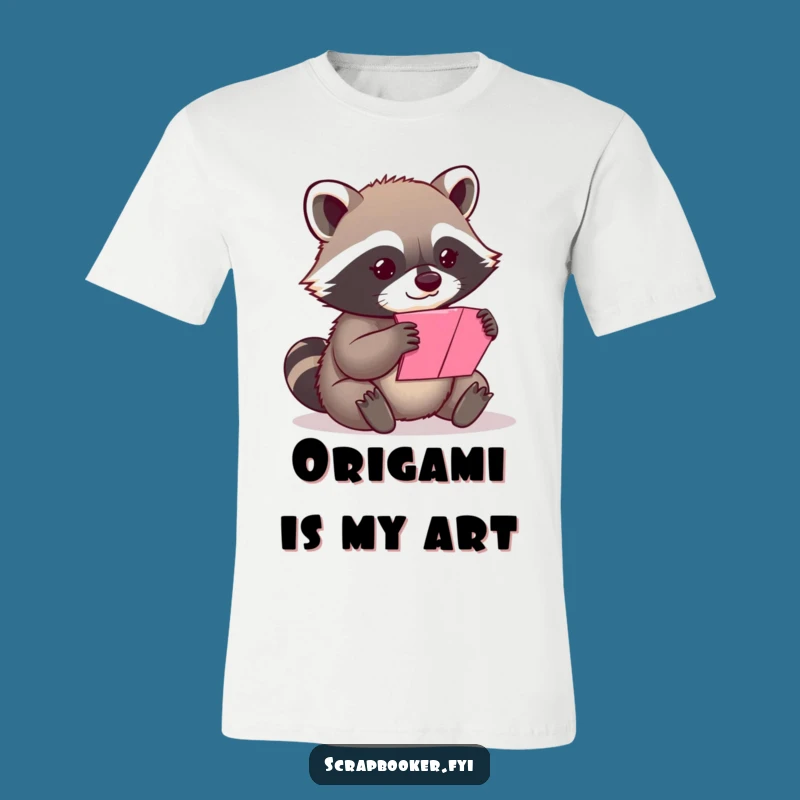 Funny Content Raccoon Paper Folding T-Shirt - Hilarious Artistic Apparel