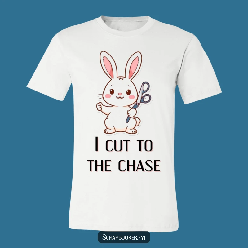 Funny Rabbit Crafter T-Shirt: Enthusiastic Scissors & Shapes Humor Tee