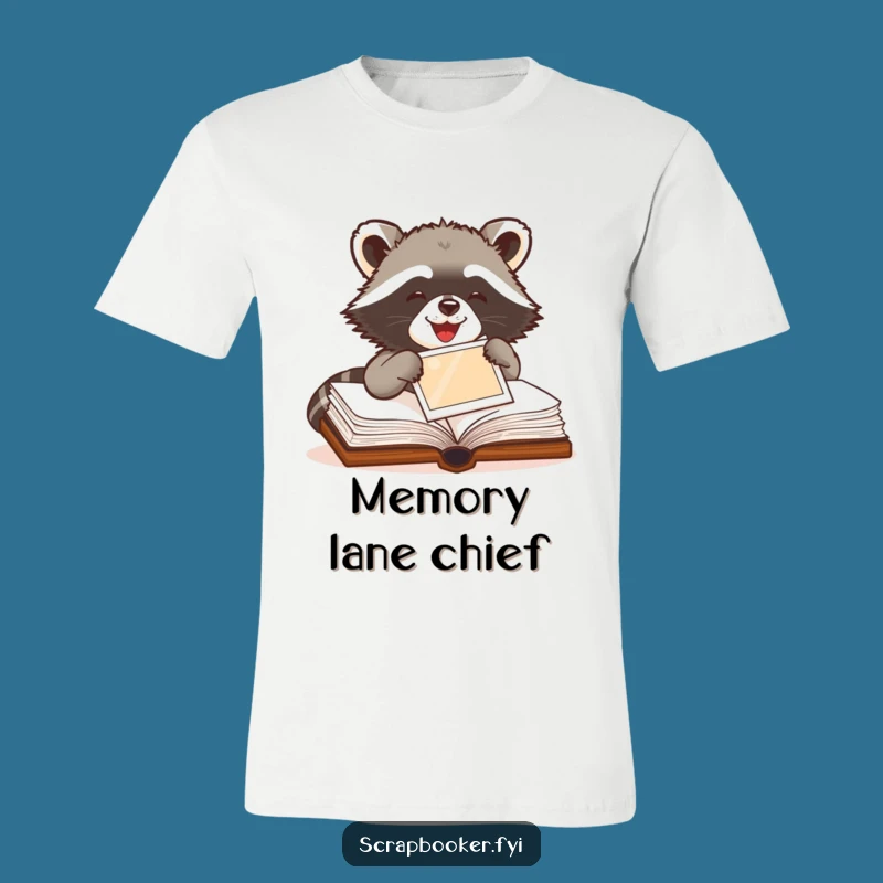 Funny Raccoon Scrapbooking T-Shirt - Wear Your Crafty Hobby with Pride