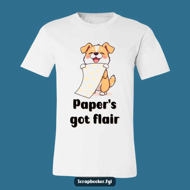 Funny Dog Paper Flourish T-Shirt: Joyful Canine Design, Perfect Gift Tee