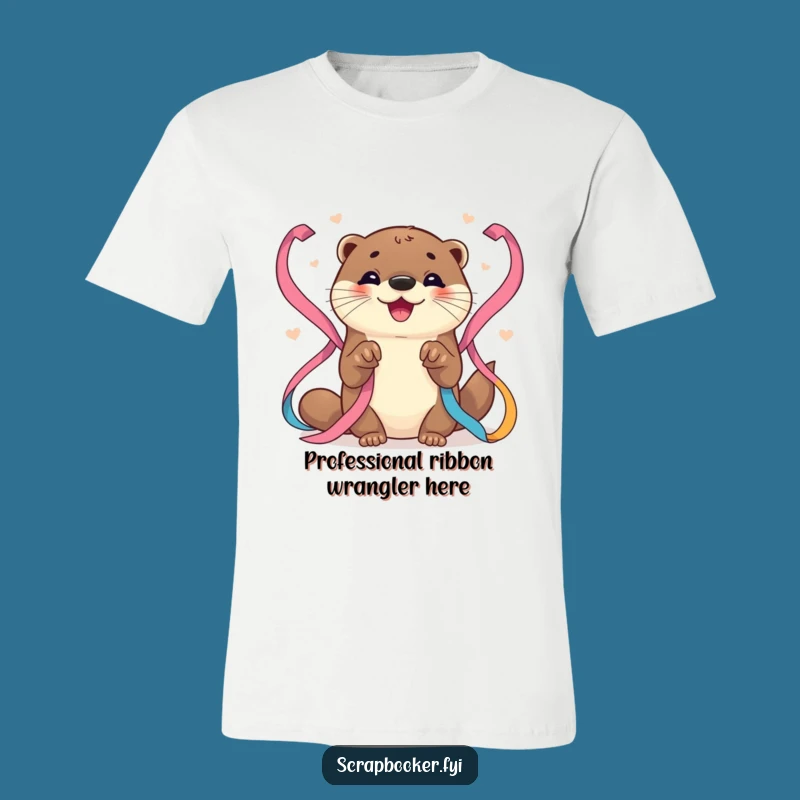 Funny Otter T-Shirt: Joyful Ribbon Artist Otter, Hilarious Unisex Tee Gift
