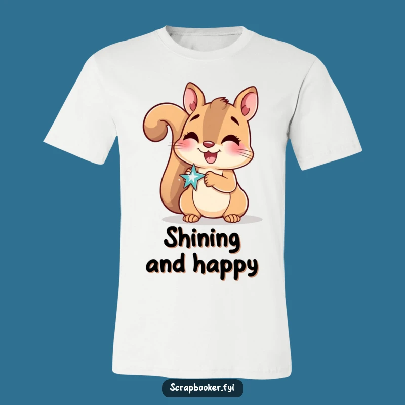 Funny Squirrel Craft T-Shirt: Sparkly Sticker Fun Gift